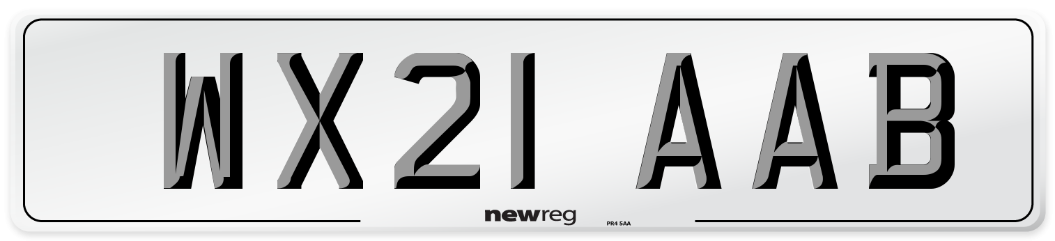 WX21 AAB Number Plate from New Reg